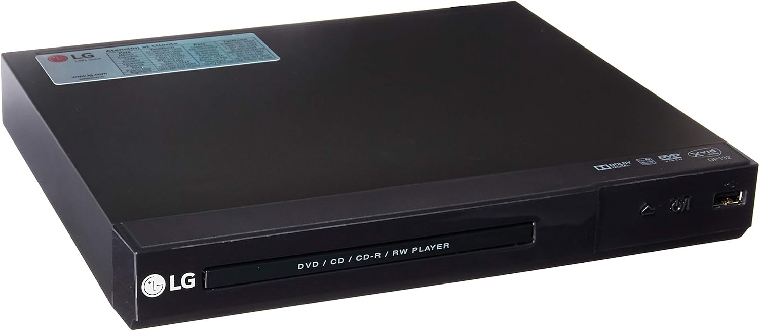 LG Reproductor de DVD gratuito de región DP132 con entrada USB – Reproduce DVD PALNTSC de Europa, Asia, África, Australia, Sudamérica