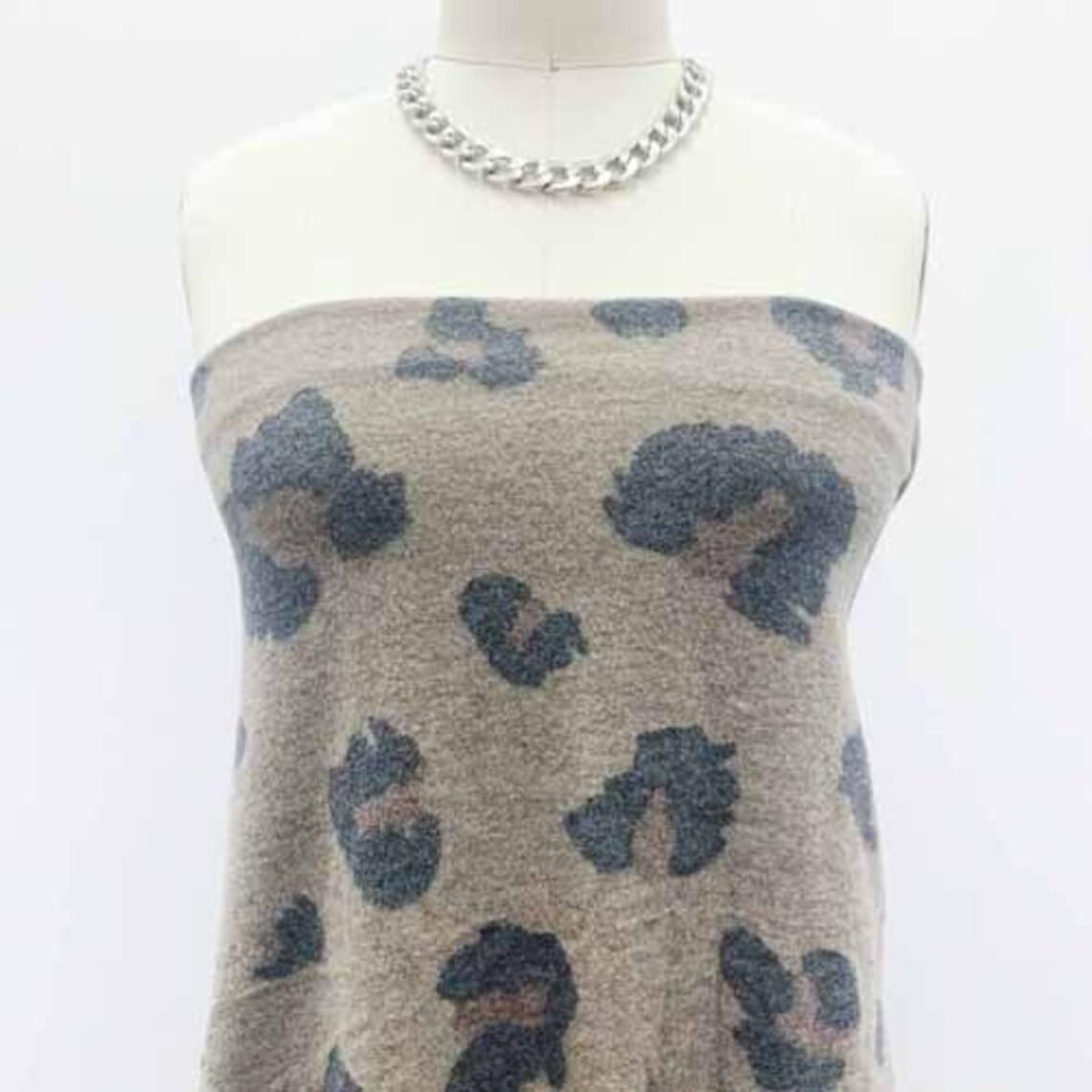 Stylish FABRIC Hacci Brush Jersey de lana similar al merino, estampado de leopardo elástico de 4 vías, tela de ropa, proyectos de bricolaje para el