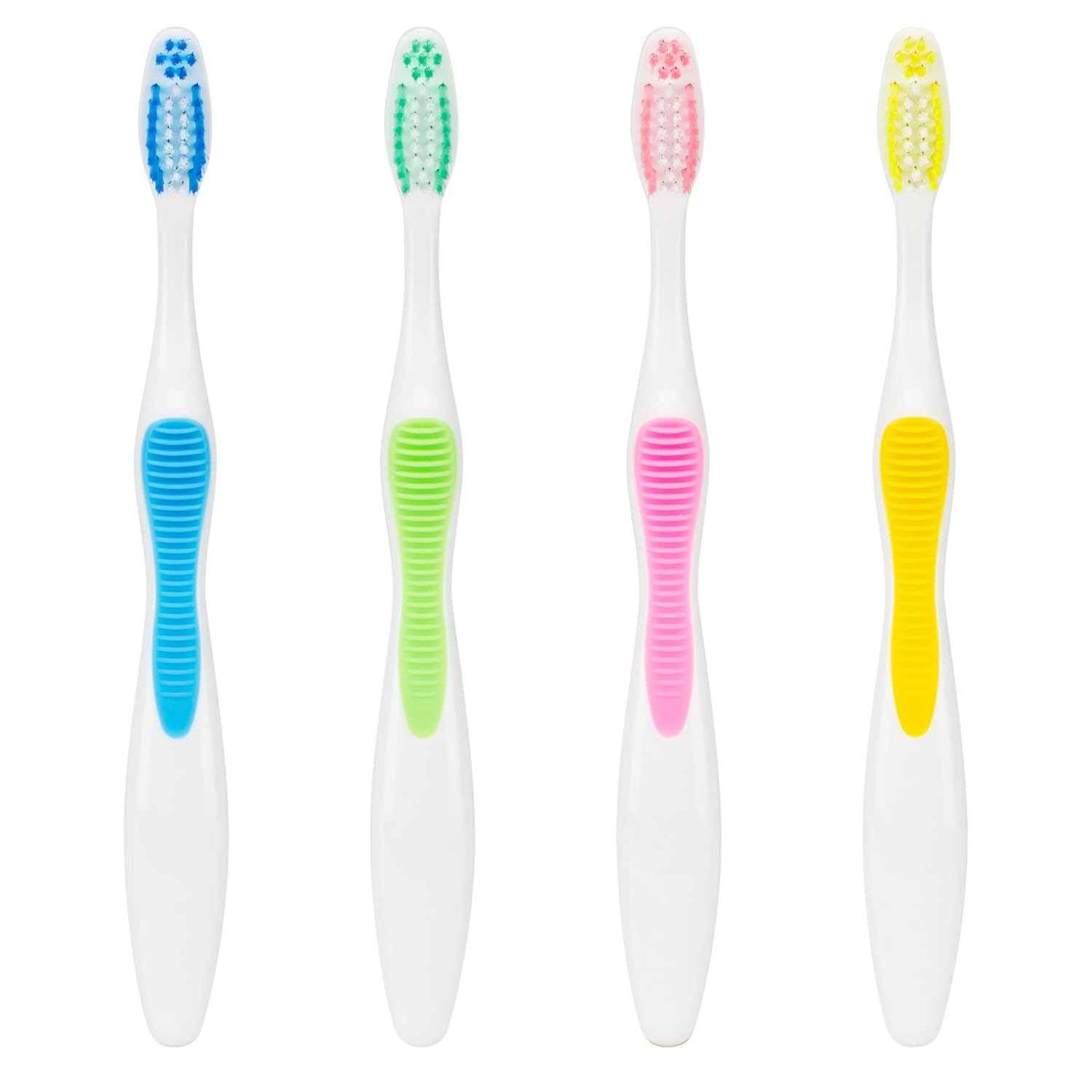 SmileGoods – Cepillo de dientes A352, 35 mechones de cerdas suaves, empaquetados individualmente, colores surtidos, paquete a granel de 72