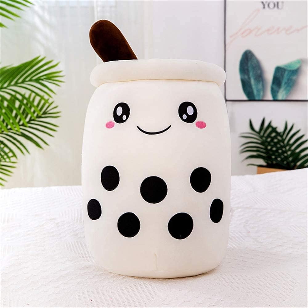 Almohada Kawaii Boba de peluche, almohada de peluche de té con leche Boba, divertida almohada para abrazar, cojín de felpa con burbujas Boba para