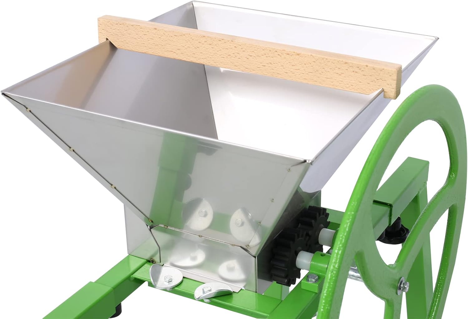 Molinillo de exprimidor manual con soporte 7L, trituradora de frutas portátil con rueda Rascador de frutas de acero inoxidable Pulper para prensado