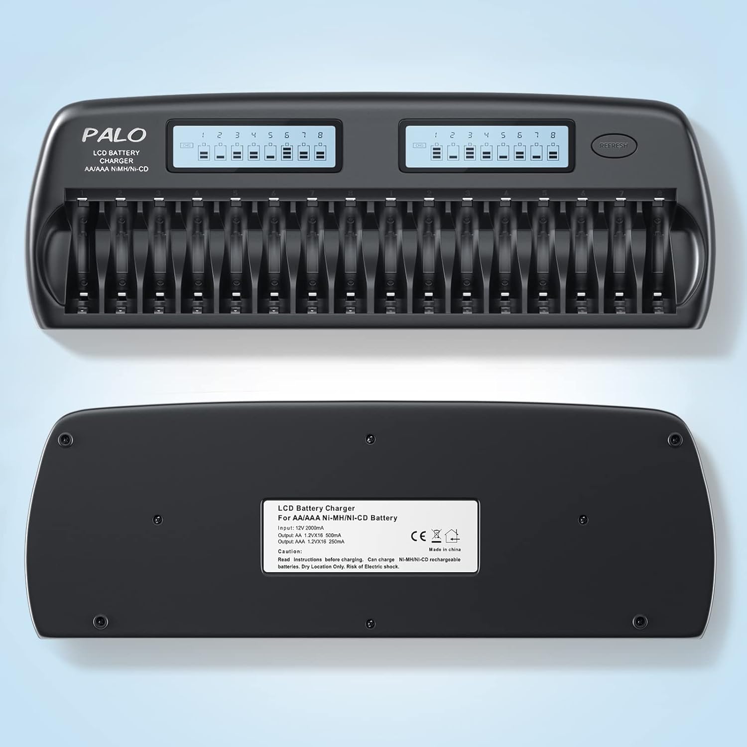 Baterías AAA recargables 1.2V NiMH 1100mAh 16 Pack con 16 Bay AA AAA Cargador de batería para 1.2V NIMH NiCd baterías recargables
