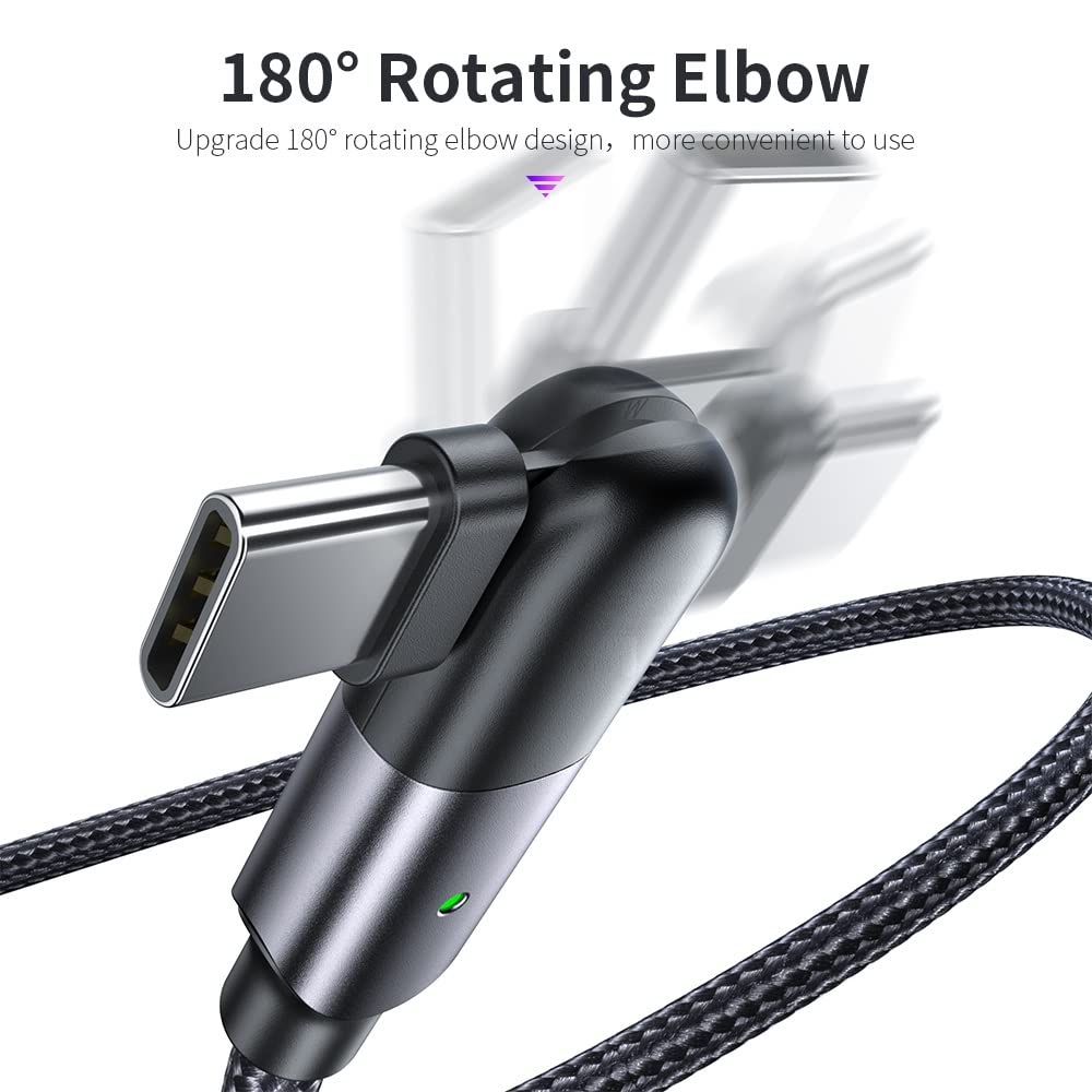 navor Cable de carga y transferencia de datos USB tipo C de 3.9 ft con cabezal giratorio de 180 , compatible con teléfonos SamsungLGMotoLG,