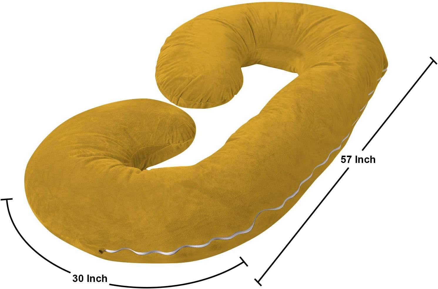 Almohadas de embarazo de 57 pulgadas, almohada de cuerpo completo en forma de C, funda de algodón egipcio dorado, almohadas de embarazo para dormir,