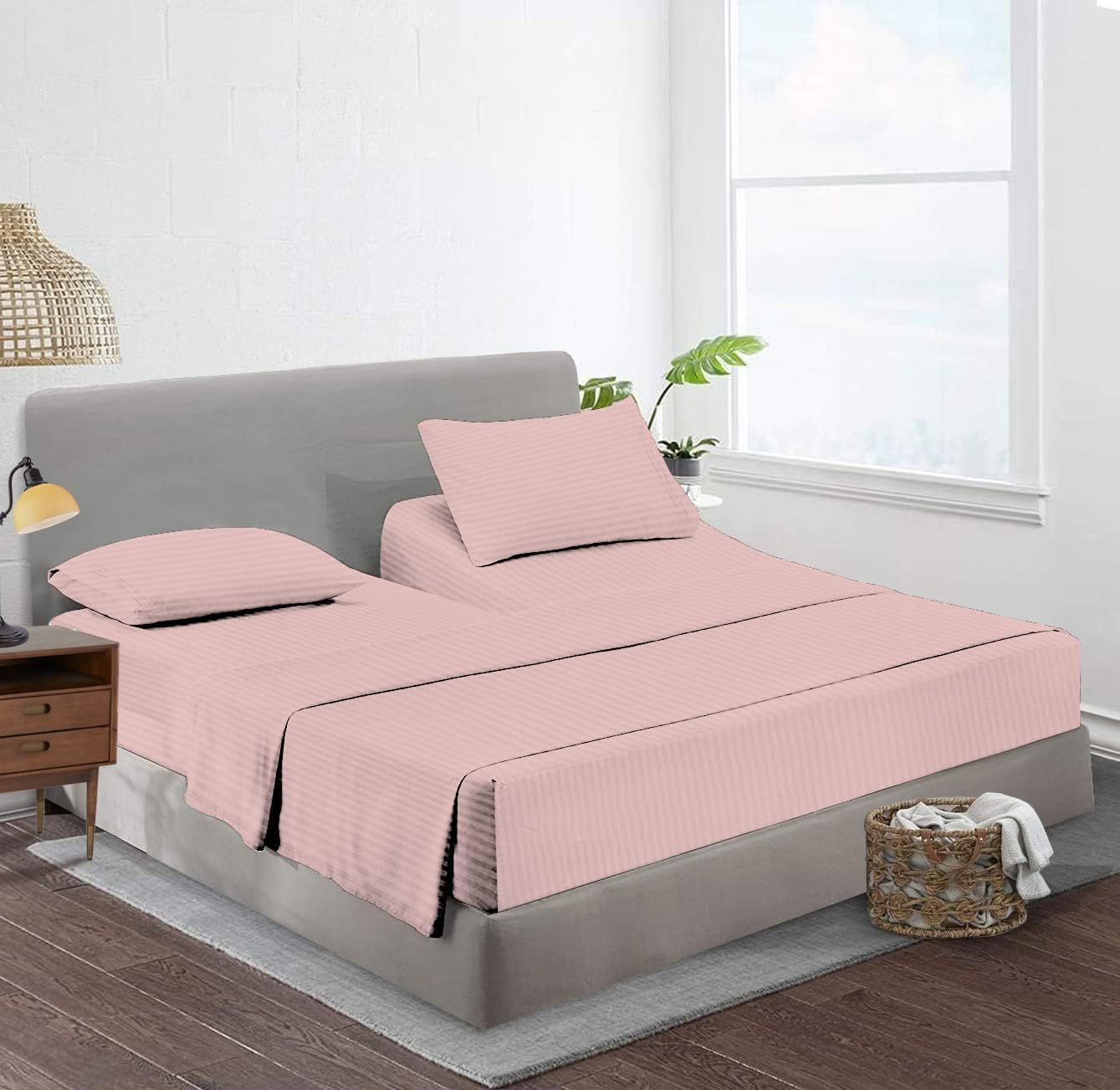 Flex Top Cal King – Sábanas de números de sueño de 34 pulgadas, 100% algodón egipcio, 800 hilos, parte superior dividida, ajustable (4 piezas) con