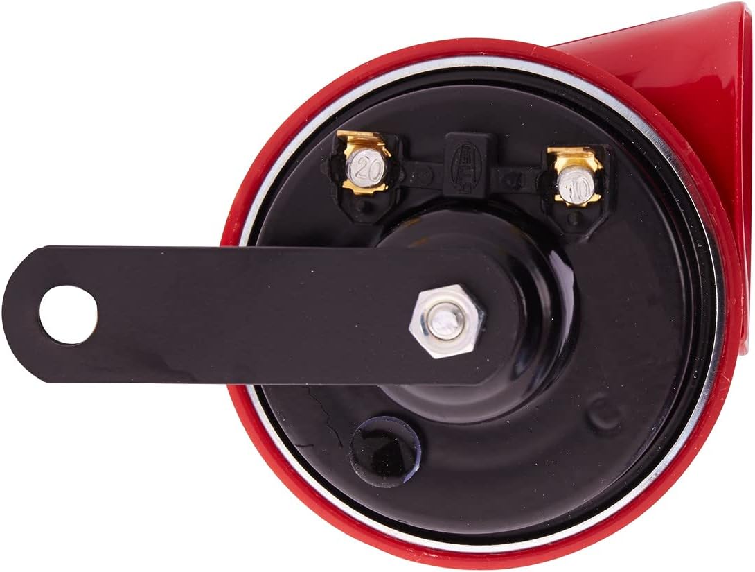 HELLA 3FH 007 424-811 Trompeta Horn – TE16 – 12V – 110dB (A) – Rango de frecuencia 400500Hz – Eléctrico – Color de la carcasa RojoNegro – Conector