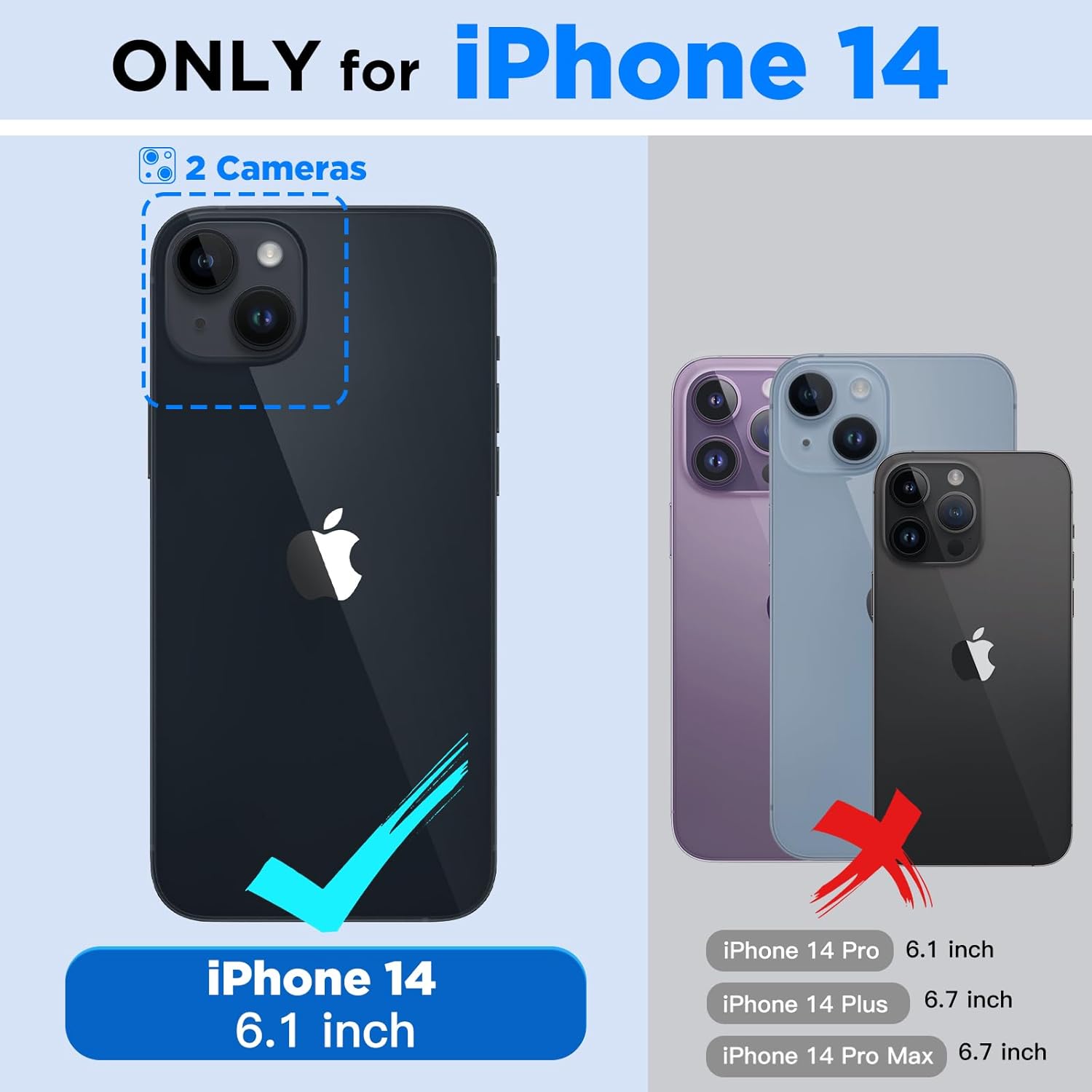 Beasyjoy Funda impermeable para iPhone 14, a prueba de golpes, a prueba de polvo 360, funda magnética de cuerpo completo con protector de pantalla