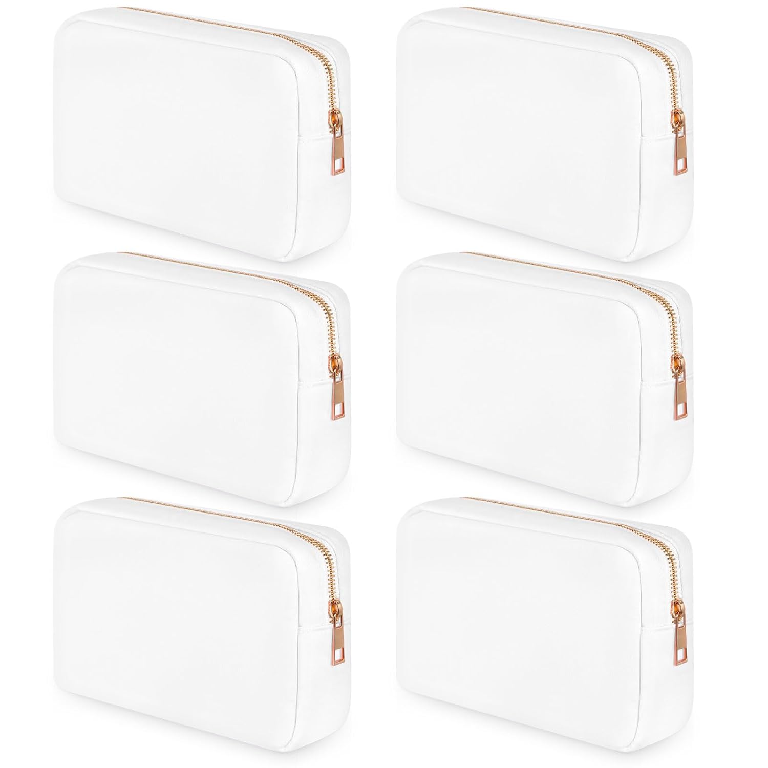 6 bolsas de maquillaje de nailon para viaje, bolsa de nailon con cremallera, bolsa de cosméticos para mujeres, niñas, organizador de maquillaje para