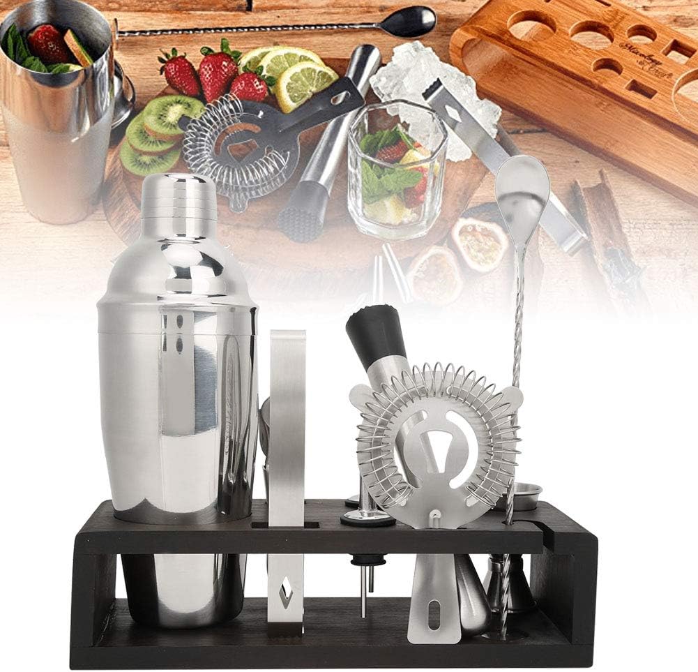 Juego de cocteleras de acero inoxidable, 10 piezas, juego de cocteleras de acero inoxidable para el hogar, kit de herramientas de bar de barman,