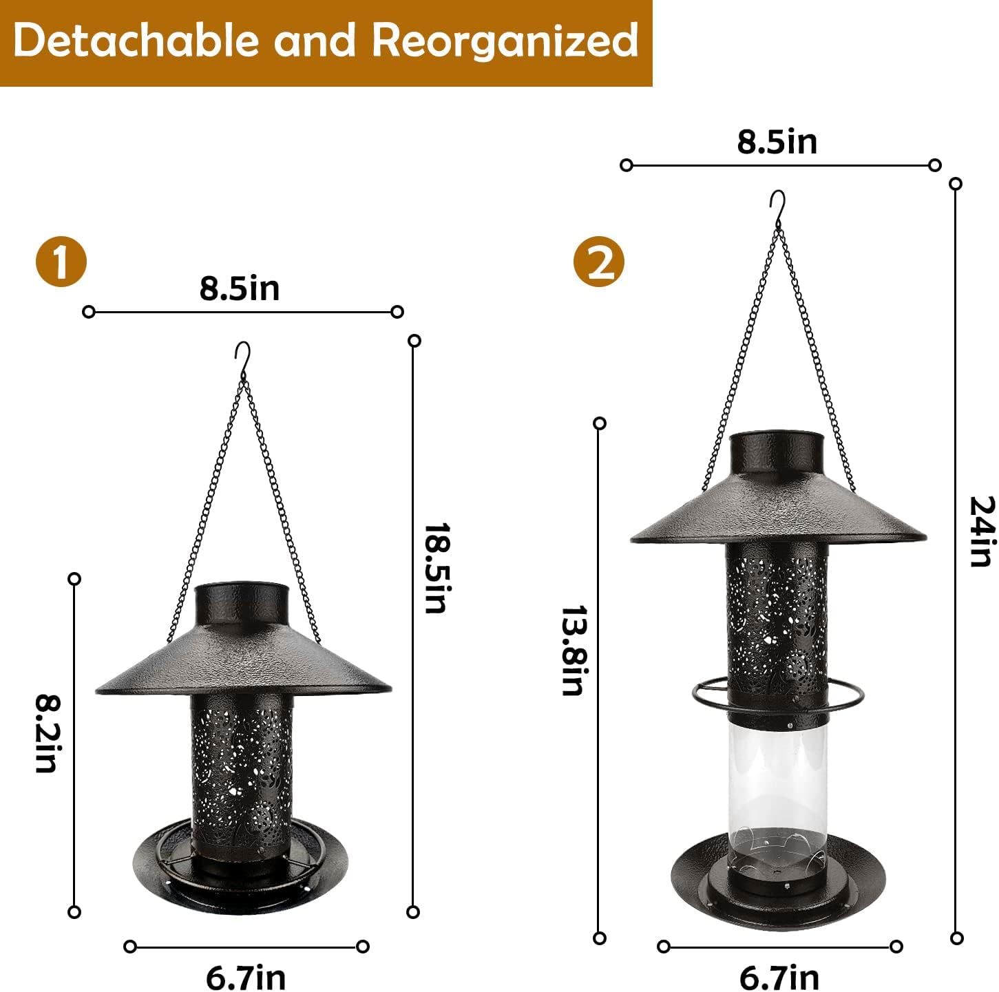 MIXXIDEA Comedero solar para pájaros silvestres, resistente al agua, alimentador de pájaros con energía solar, farol de jardín, comederos para