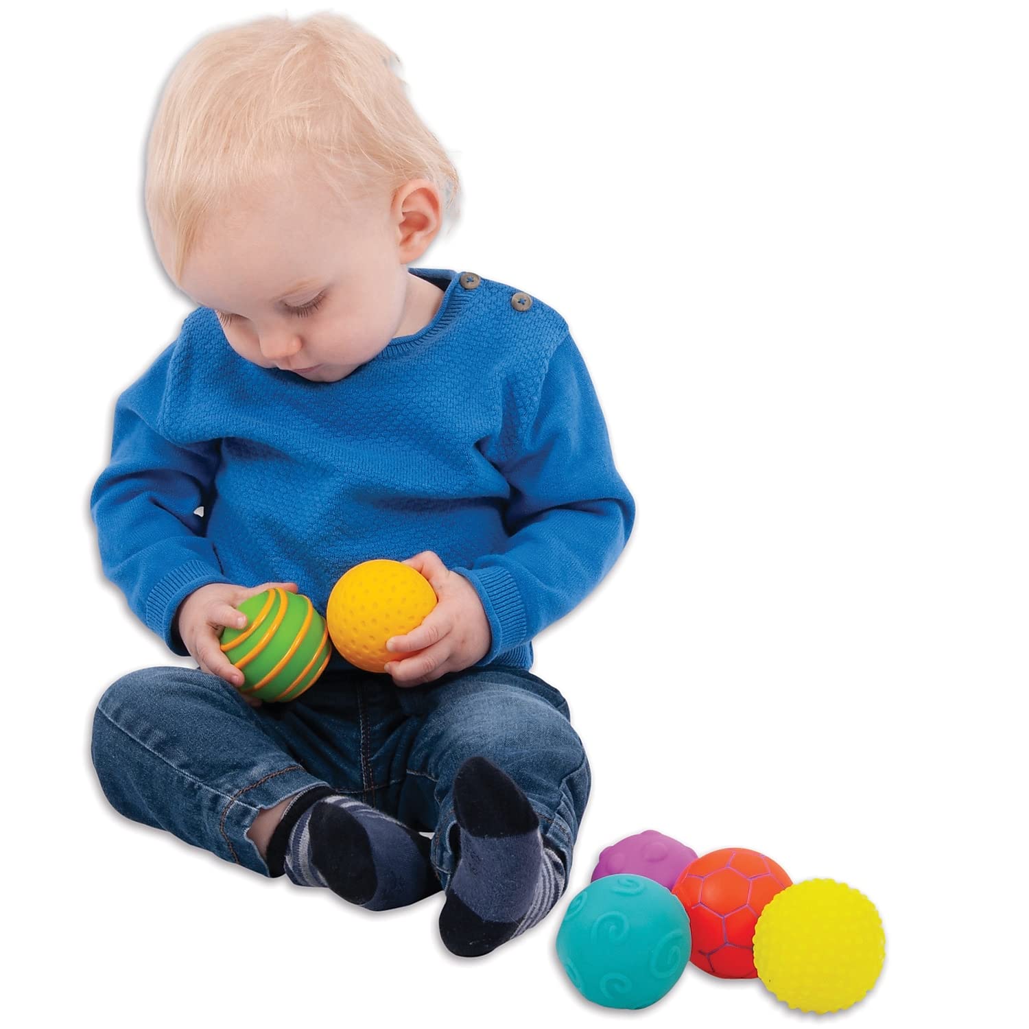 TickiT Bolas de textura sensorial juguetes suaves para niños de 6 meses