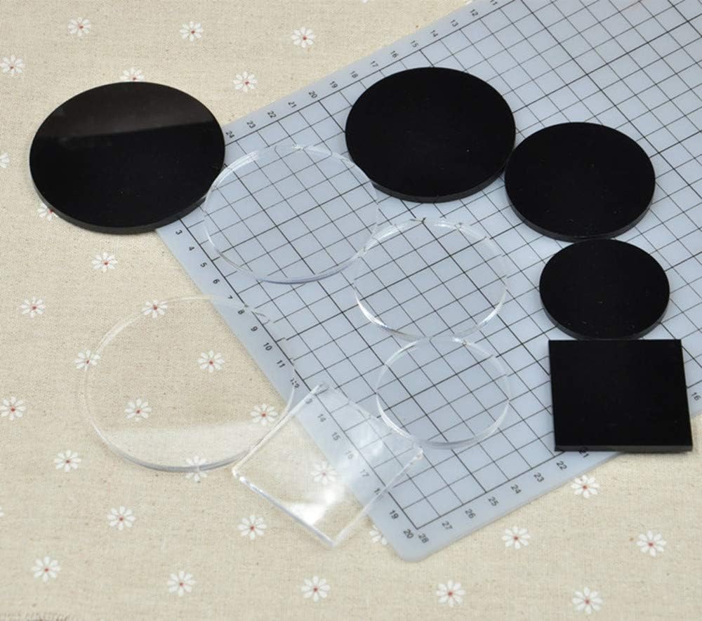 20 discos redondos de plexiglás acrílico, base de exhibición acrílica, discos acrílicos de plexiglás de 18 pulgadas (negro, 2 pulgadas)