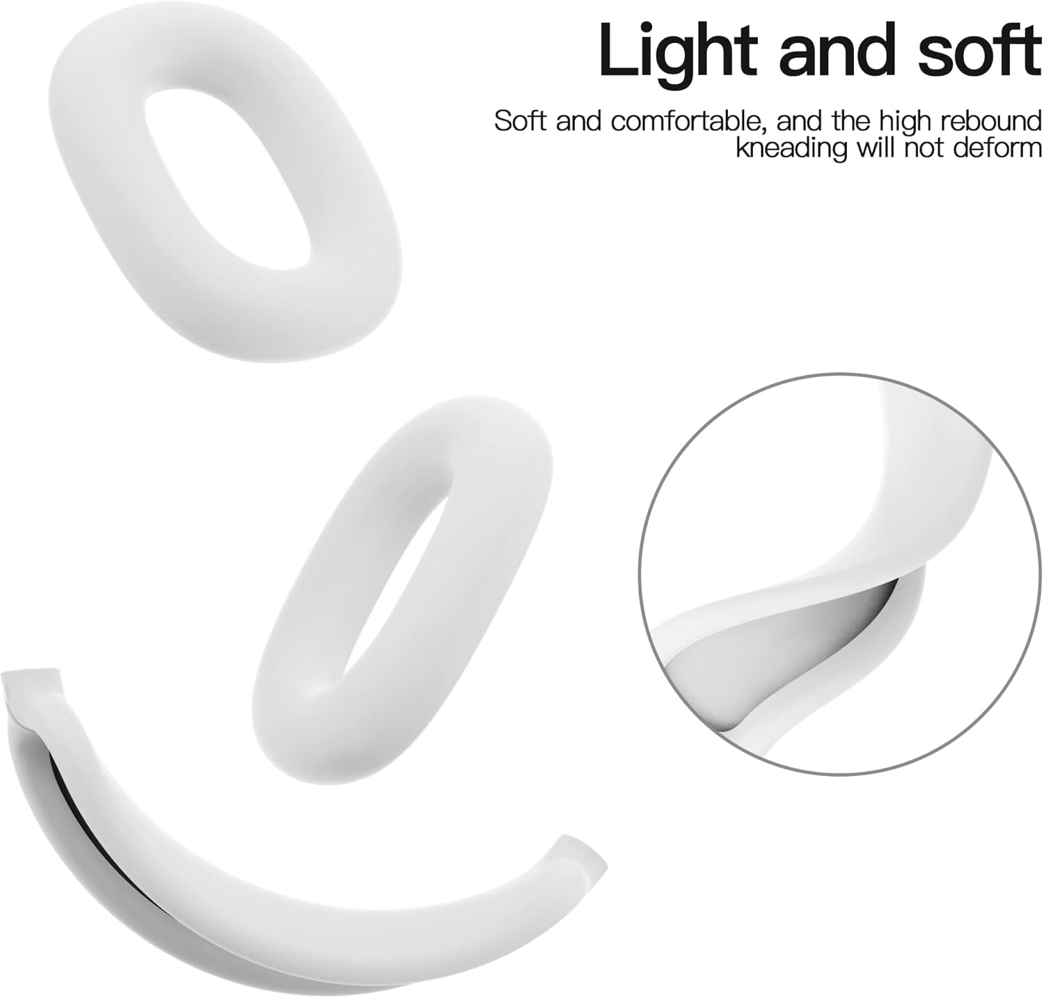 Tucana Fundas de silicona compatibles con AirPods Max, cubierta superior + cubierta para auriculares (blanco)