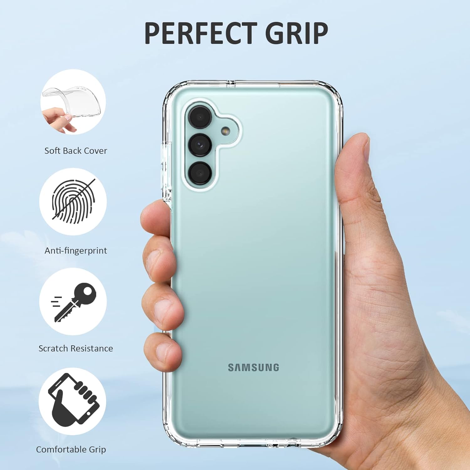 PUJUE Funda para Samsung Galaxy A13 5G Funda protectora transparente a prueba de golpes – Funda delgada y resistente de doble capa de protección