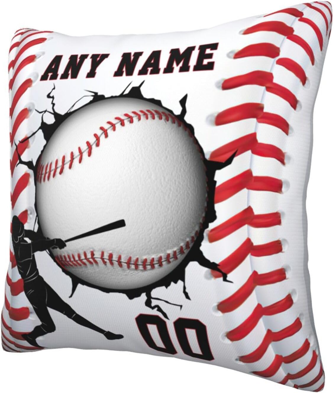 Fundas de almohada personalizadas con nombres de béisbol, fundas de almohada personalizadas, fundas de almohada de tamaño estándar 12 x 12 pulgadas