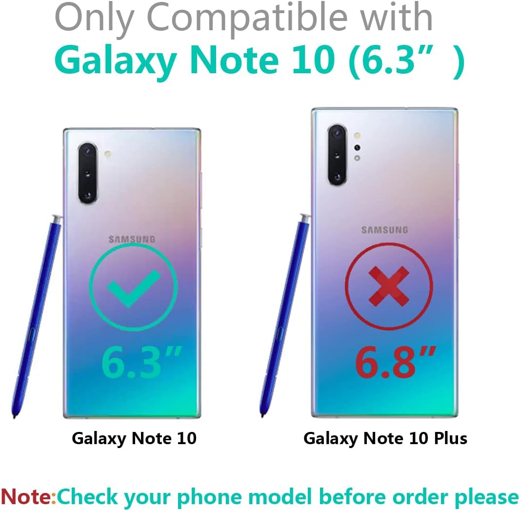 Lastma Funda para Samsung Galaxy Note 10 linda con correa de muñeca, función atril para Galaxy Note 10, funda con purpurina brillante de dibujos