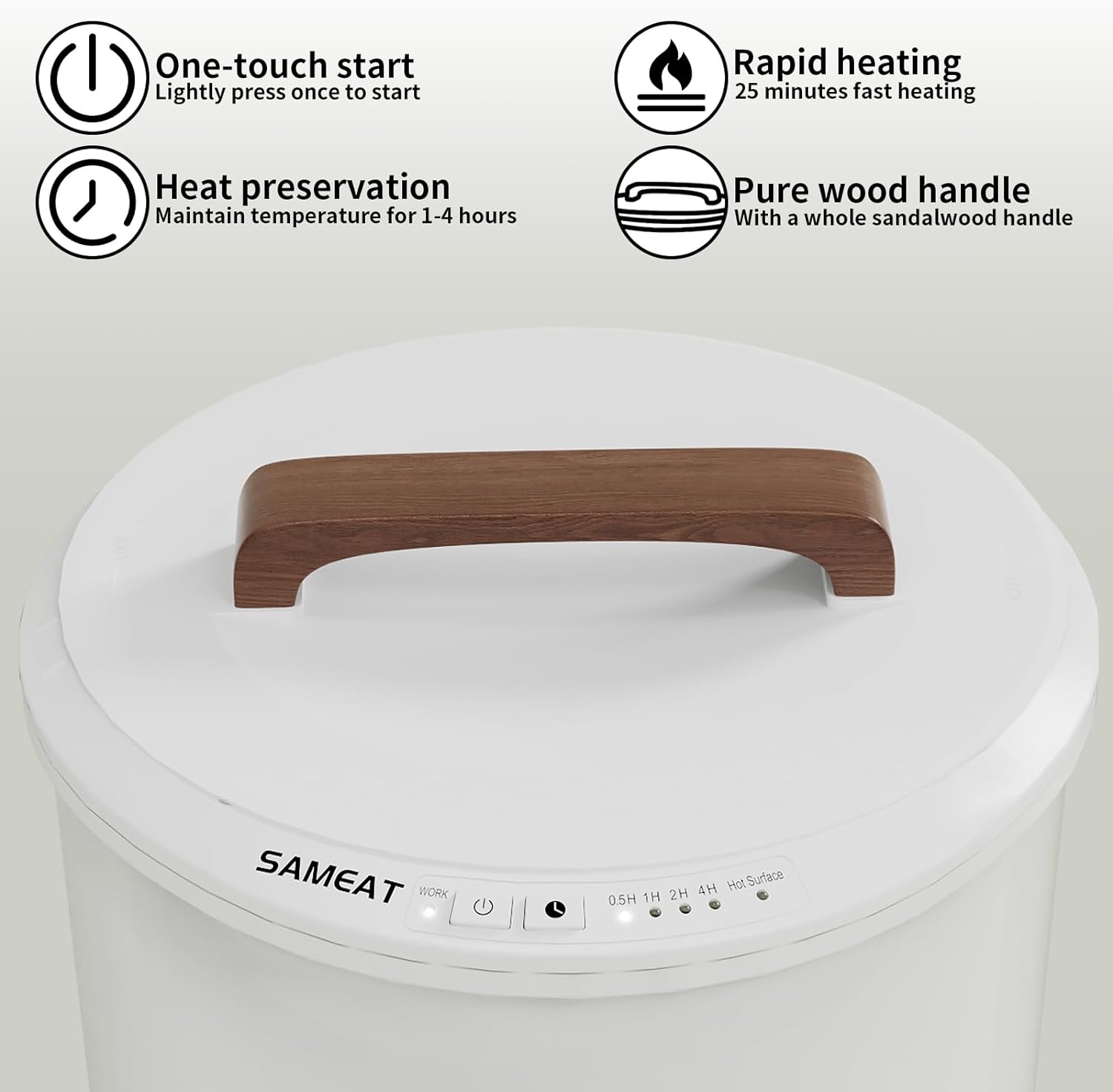 SAMEAT Calentadores de toallas con calefacción para baño, cubo grande para calentador, mango de madera, apagado automático, se adapta a hasta dos