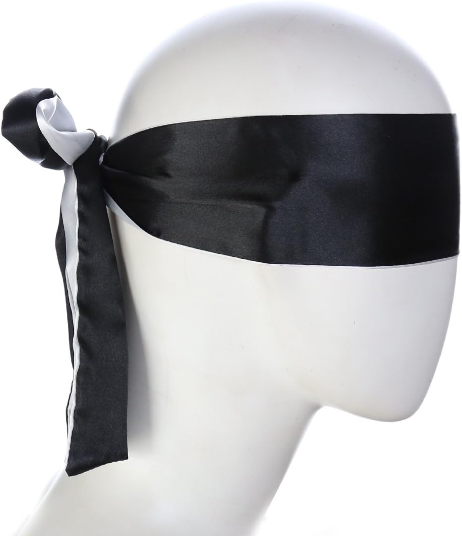 MALINERO Esposas esponjosas, kit de máscara de ojos de satén negro con vendas para los ojos, esposas ajustables, pulsera esponjosa, máscara de satén