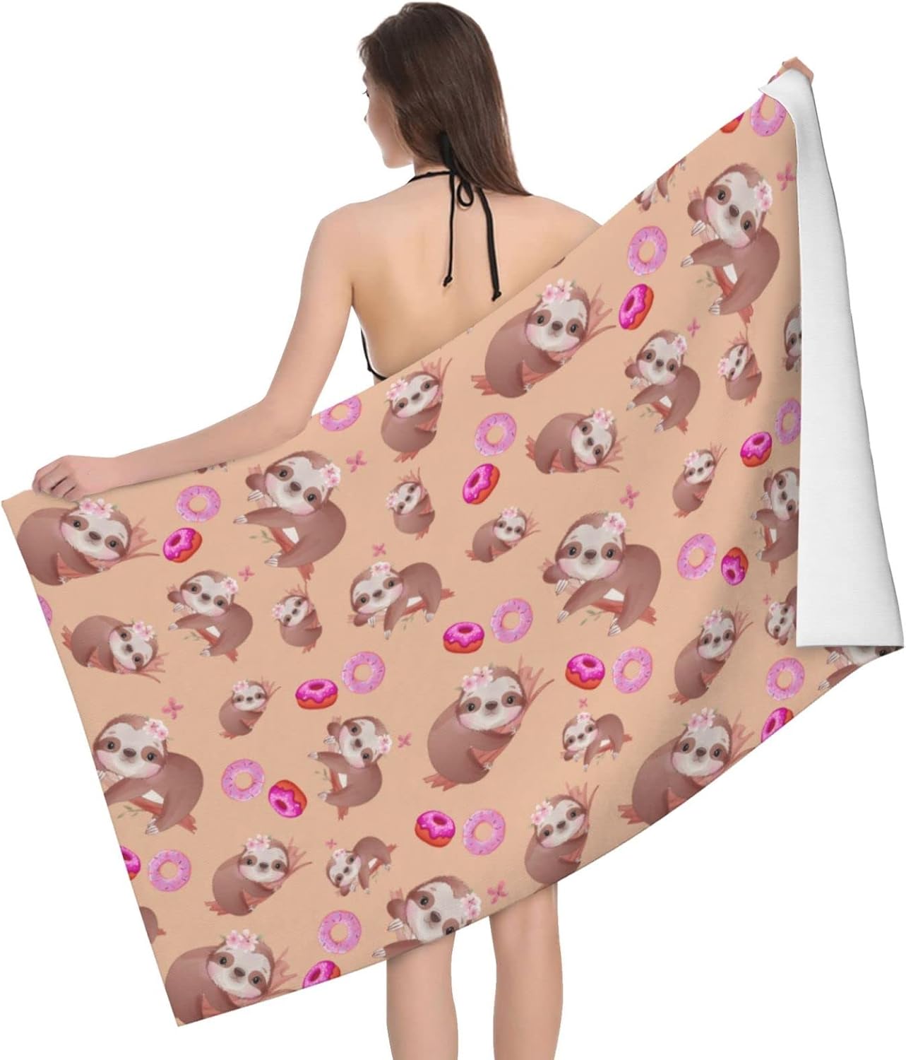 Lindas toallas de baño de donas de perezoso, toalla de playa súper suave, toalla de microfibra de primera calidad para baño, ducha, deportes, yoga,
