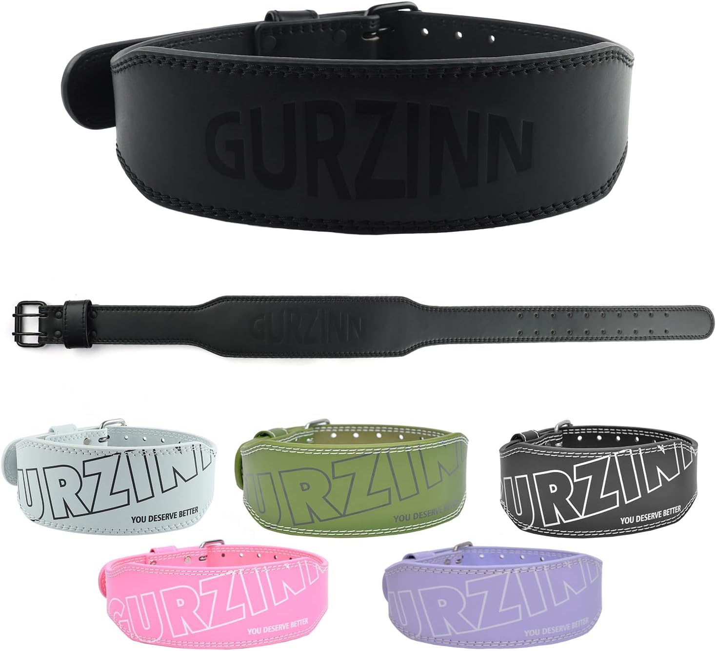 Cinturón de levantamiento de pesas de cuero de 0.354 in para mujeres y hombres con soporte lumbar acolchado de 4 pulgadas para entrenamiento de