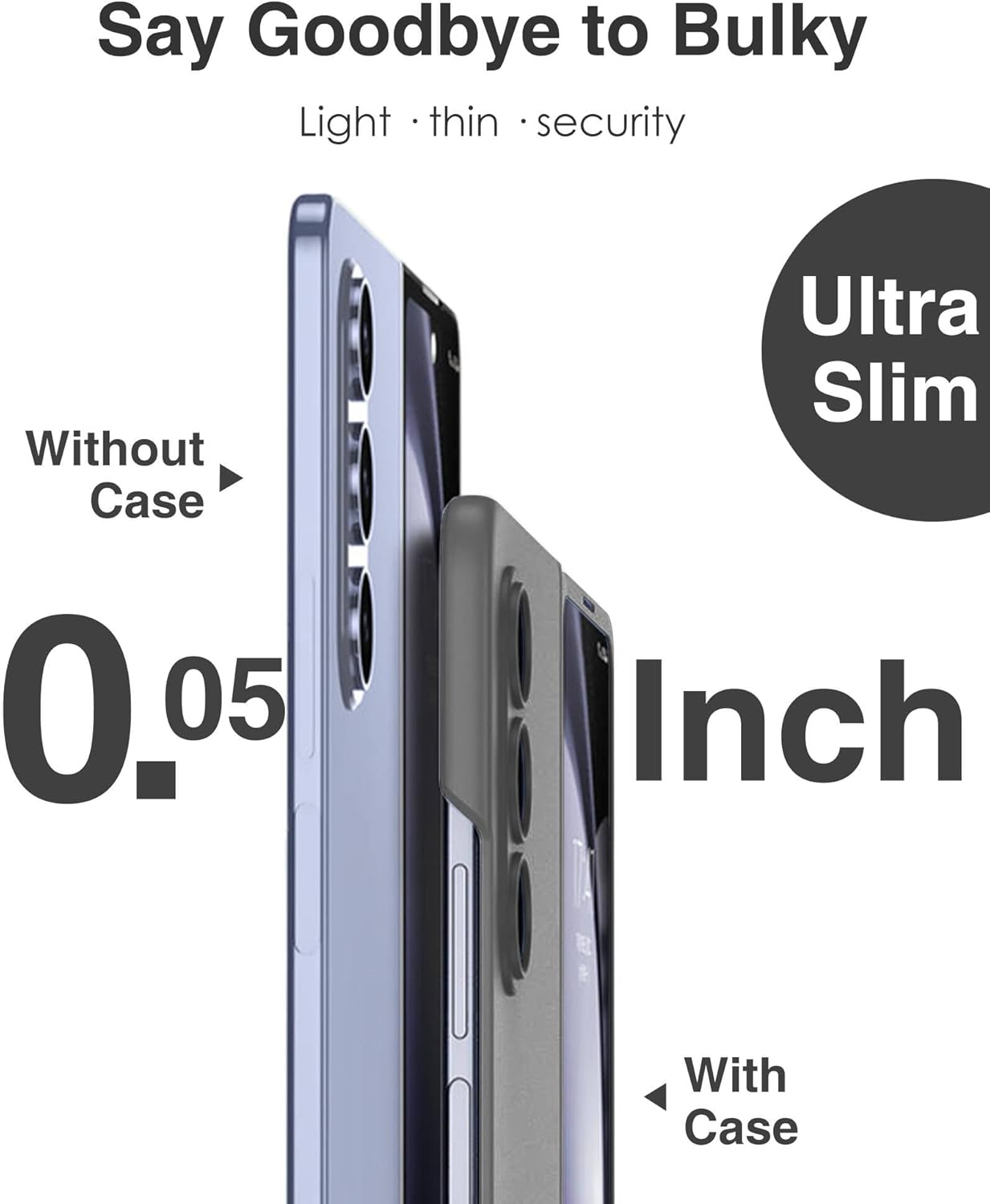 Funda para Samsung Galaxy Z Fold 5, cubierta de cuerpo completo con protector de pantalla integrado, ultra delgada, a prueba de golpes, arañazos,
