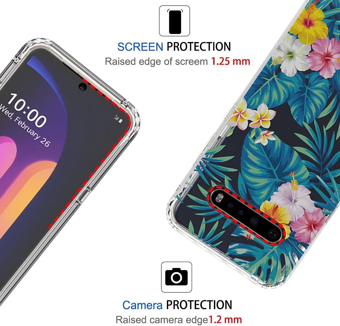 Zoeirc Funda para LG V60 ThinQpara LG V60 Funda transparente para niñas, TPU suave 360 cuerpo completo a prueba de golpes híbrido parachoques