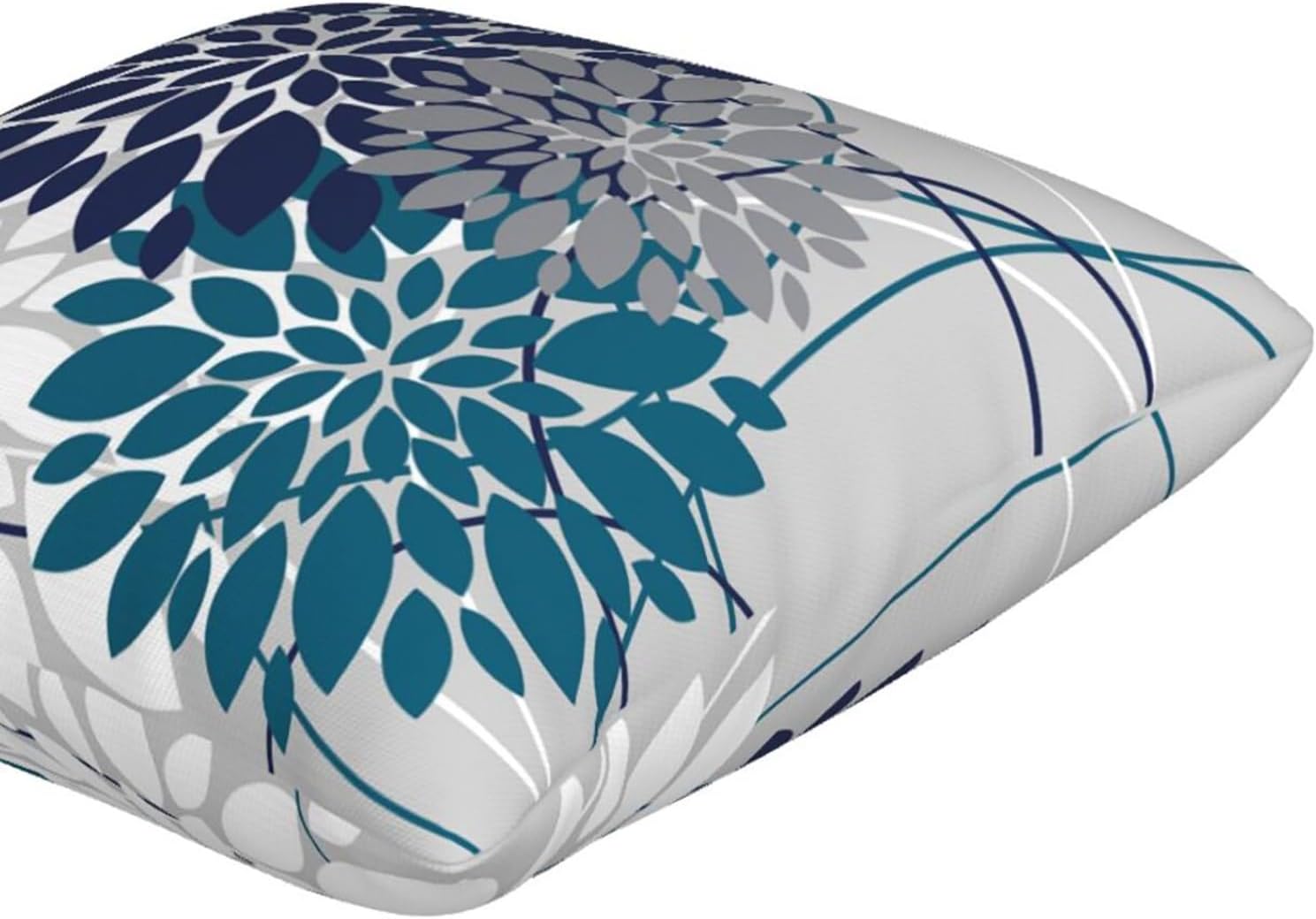 Juego de 2 fundas de almohada Nave de 18 x 18 pulgadas, diseño geométrico floral geométrico y elegante, fundas de cojín cuadradas para decoración