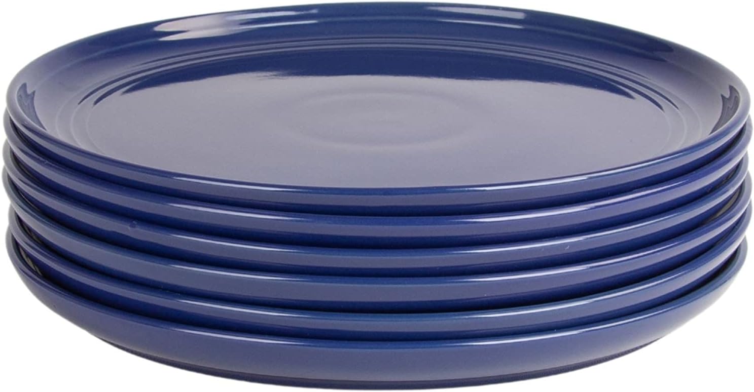 Double Line – Plato de ensalada de 8.25 pulgadas, juego de 6, azul cobalto