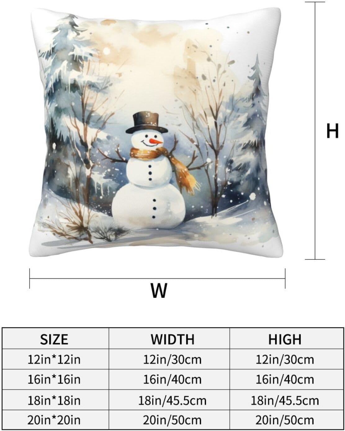 sunzoneflo Funda de almohada de Feliz Navidad, patrón de muñeco de nieve de Navidad, decoración de invierno, decoración de sofá, decoración de