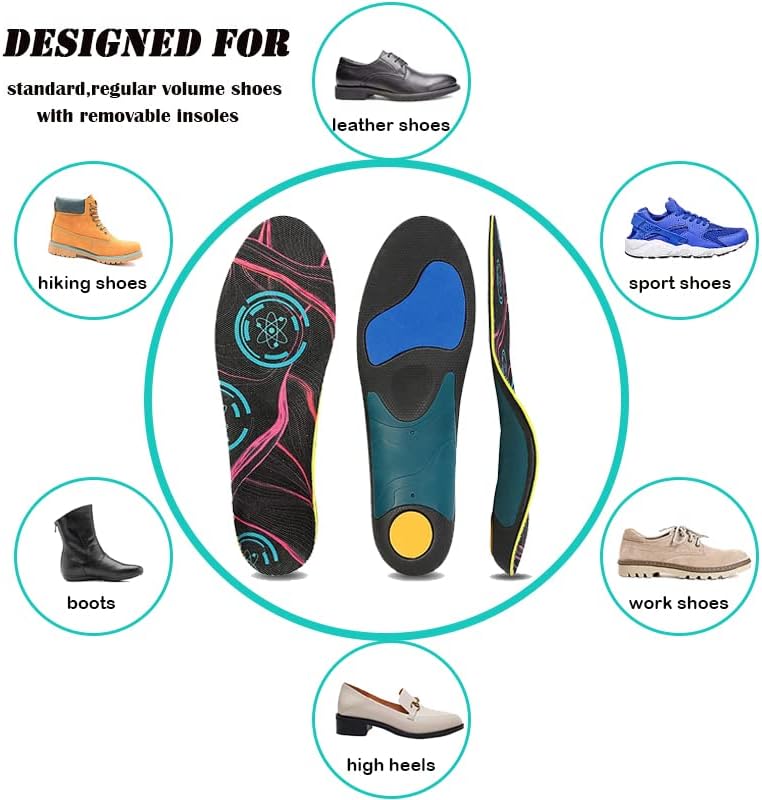 Plantillas ortopédicas para zapatos para fascitis plantar, plantillas atléticas para correr para mujeres y hombres, plantillas de gel de soporte de