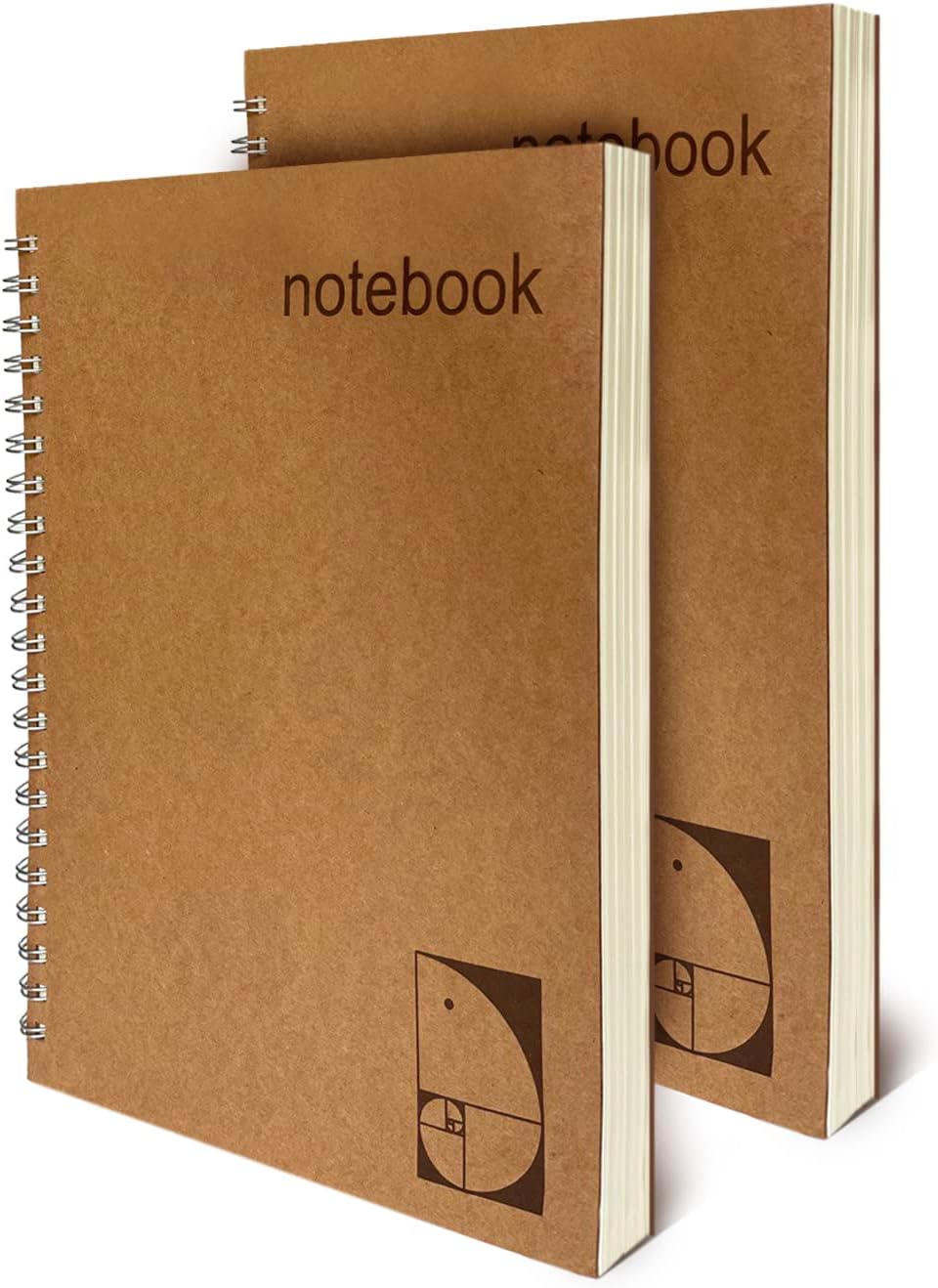 le vent Paquete de 2 cuadernos grandes de espiral de 8.5 x 11 pulgadas con papel grueso de 3.53 ozm, cuadrados, cuadrados, cuadrados, cuadrados,