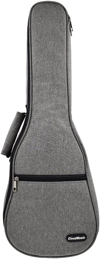 CLOUDMUSIC Funda para ukelele para ukelele y mochila, estuche para ukelele de concierto, negro, azul, gris (Concierto, gris)