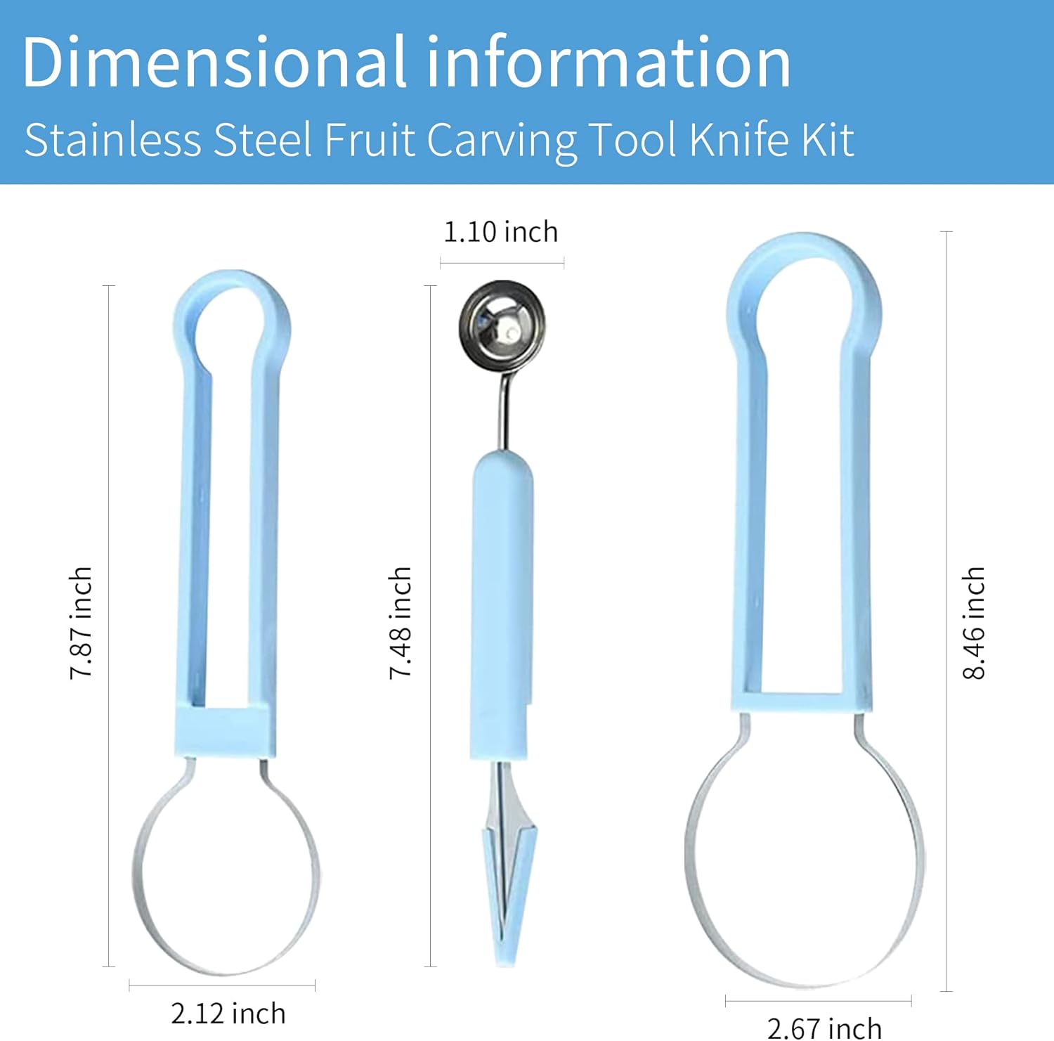 Esmartlife Juego de cucharas de melón, juego de cuchillos profesional de acero inoxidable 4 en 1, herramientas para tallar frutas, cuchara de frutas