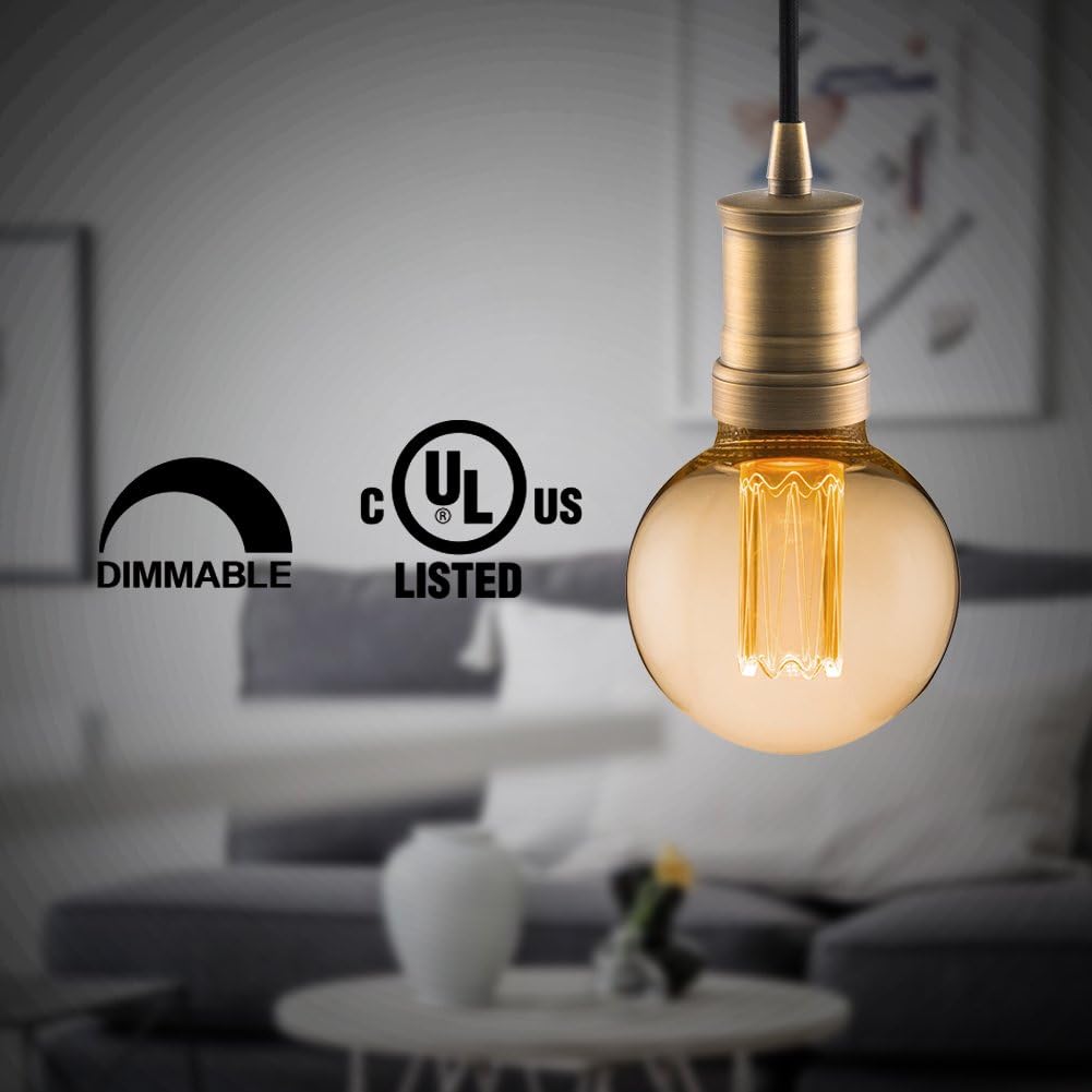Bombilla LED Edison decorativa estilo vintage, intensidad regulable, 3.5 W, Harwez RN LED, luz cálida para relajar el ambiente (no luz blanca