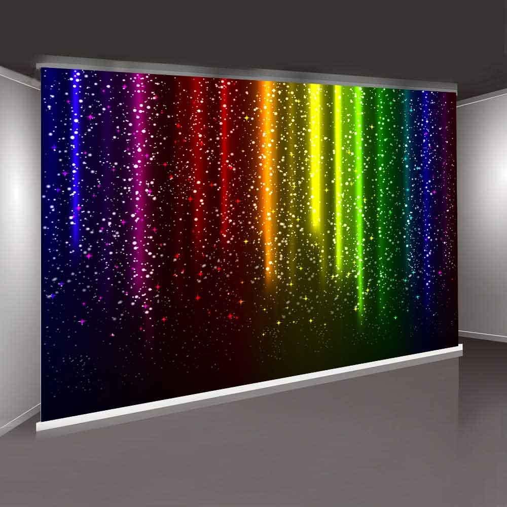 Sensfun Let’s Glow – Telón de fondo para fotografía de fiesta que brilla en la oscuridad, música danza, discoteca, arco iris, neón, salpicadura, mes