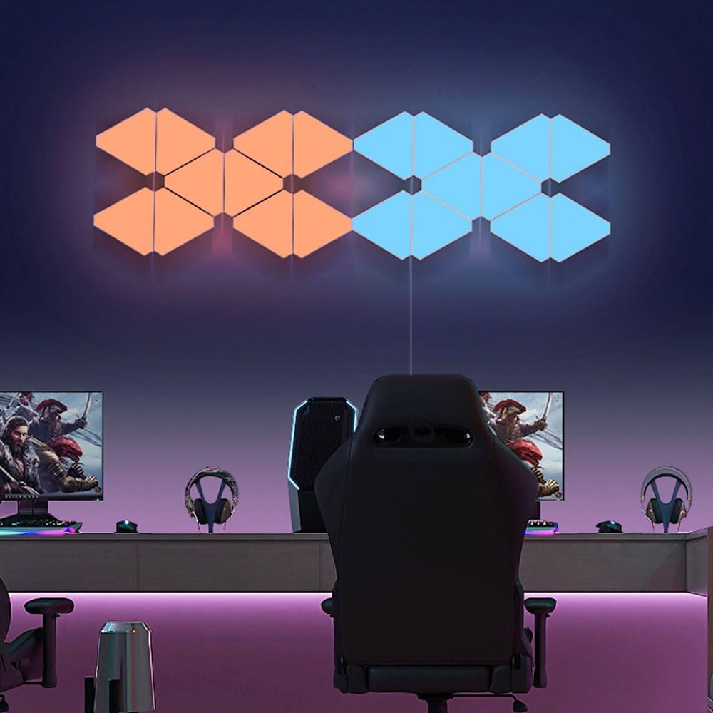 fbkapelk RGB intercambiable WiFi Bluetooth 5V USB triángulo lámparas cuántica atmósfera LED luz nocturna para juego dormitorio decoración creativa