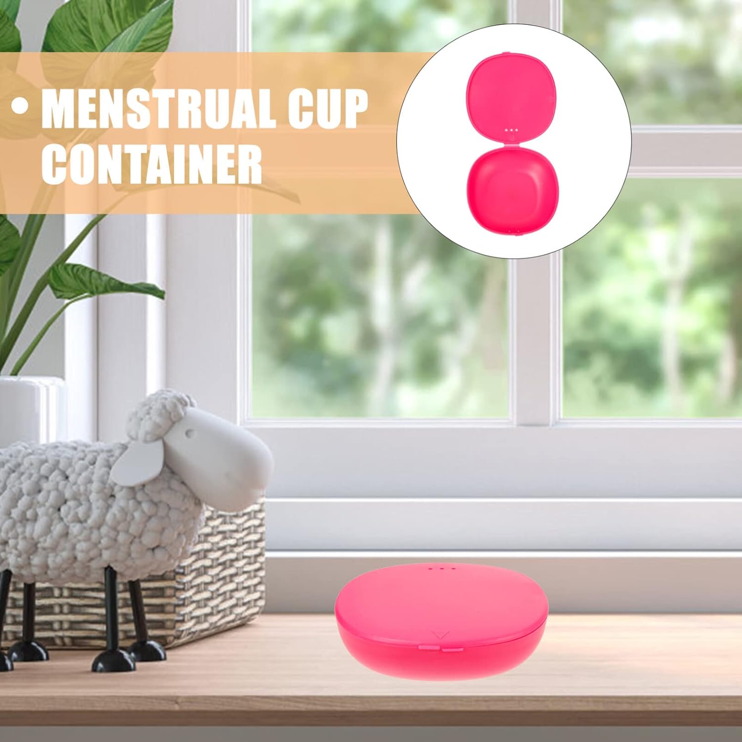 Healvian Caja de almacenamiento de vasos menstruales, 4 unidades, soporte portátil de silicona, estuche de copa de período, limpiador de disco