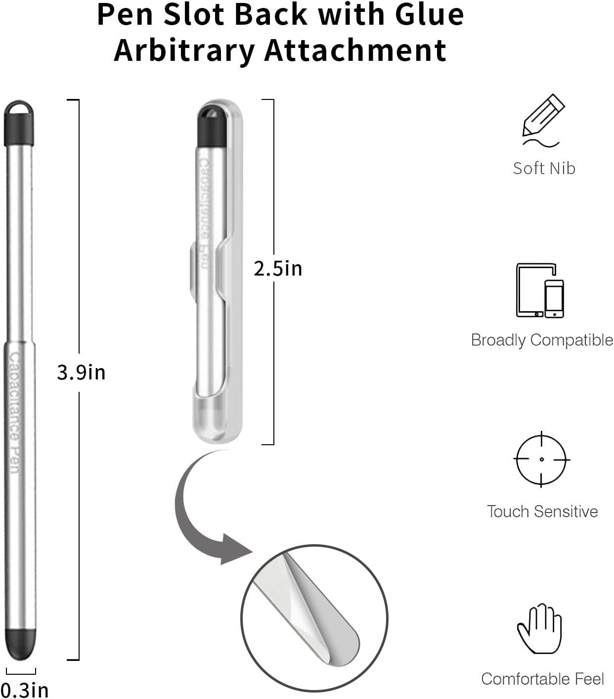 Bolígrafos con ranura para bolígrafo para pantallas táctiles, lápiz capacitivo universal de alta precisión para iPad, iPhone, tabletas, Samsung
