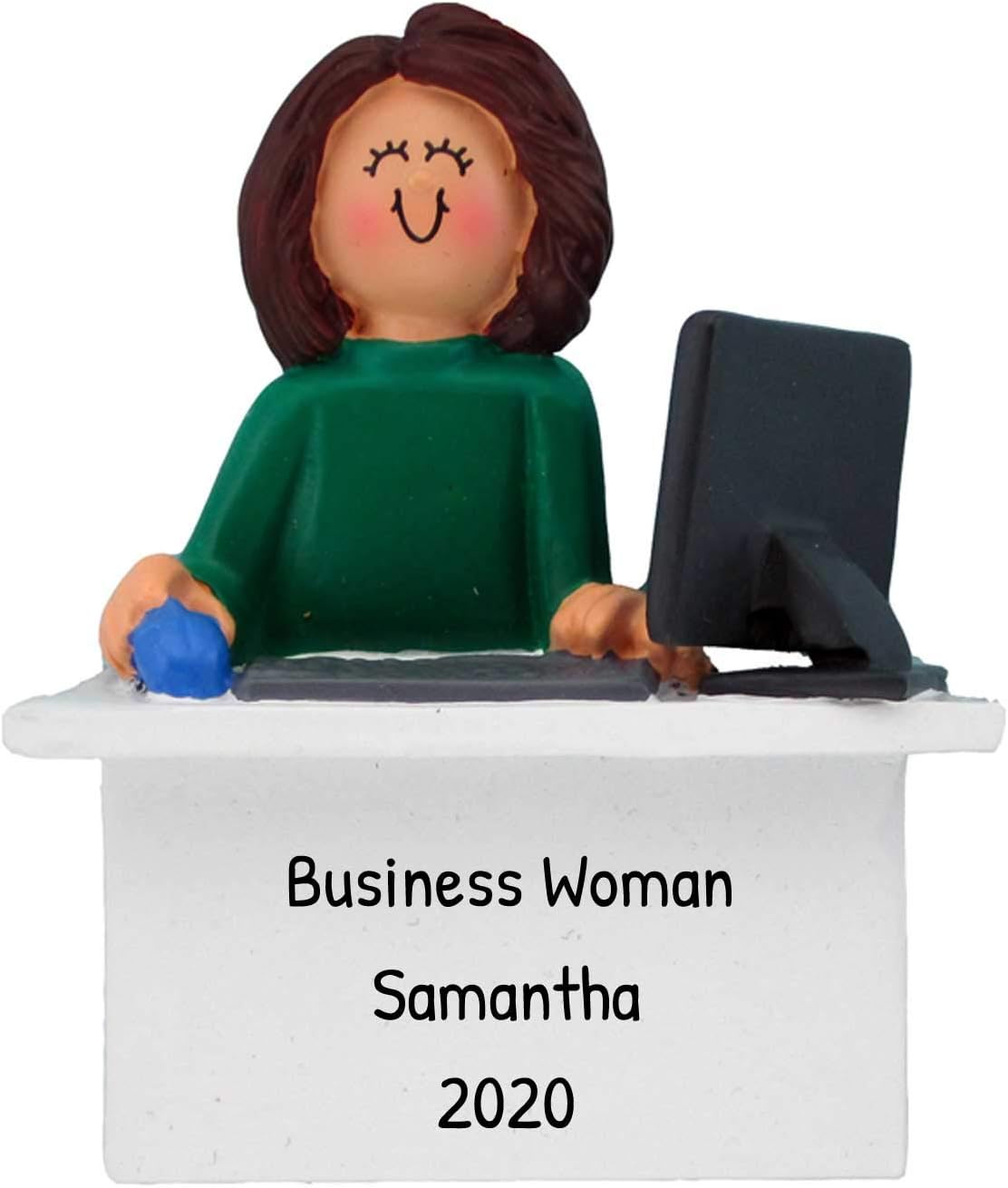 Adorno personalizado para trabajador de oficina 2024  Adornos de mujer en computadora para compañeros de trabajo, abogado, adorno de trabajo desde