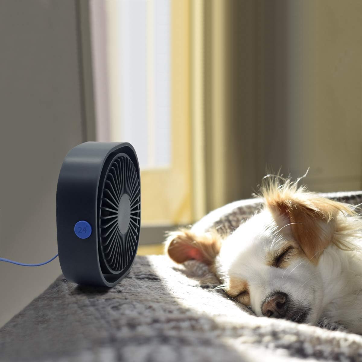HARPAT Mini ventilador de escritorio USB de 3 velocidades, mesa de escritorio pequeña personal, ventilador USB silencioso para hogar, oficina,