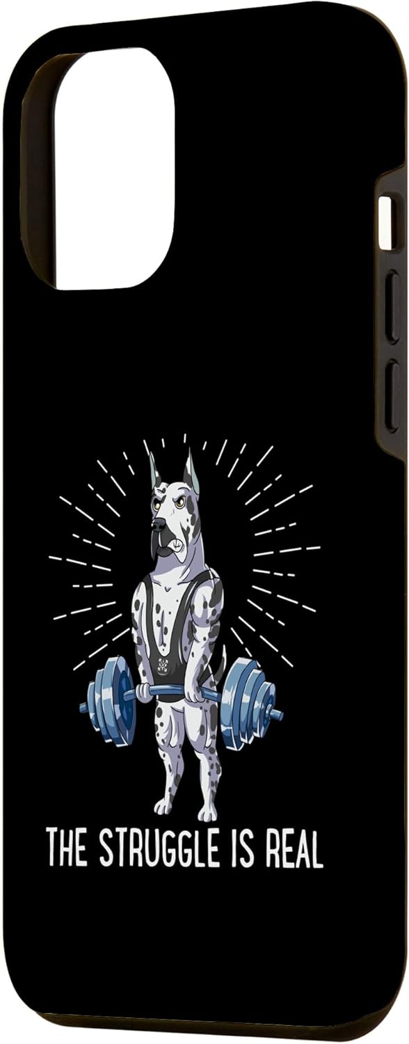 iPhone 13 Pro Max Struggle Is Real Dogo Argentino Deadlift Fitness Case