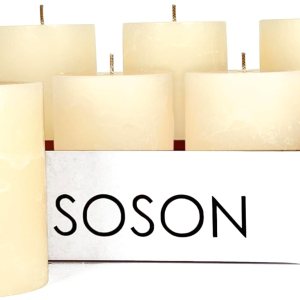 Simply Soson Juego de 6 velas rústicas de pilar de cáscara de huevo marfil sin perfume, pilares de 3 x 4 pulgadas, vela grande para portavelas, 60 Simply Soson Juego de 6 velas rústicas de pilar de cáscara de huevo marfil sin perfume, pilares de 3 x 4 pulgadas, vela grande para portavelas, 60