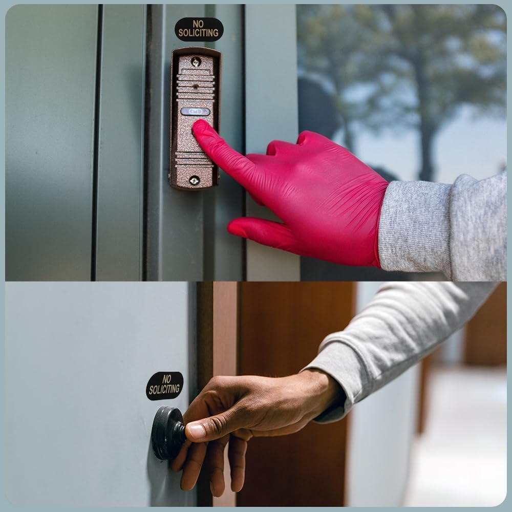 Letrero de no solicitar para casa, paquete de 20 calcomanías de no solicitar, letrero de no solicitud para timbre de video en anillo, impermeable,