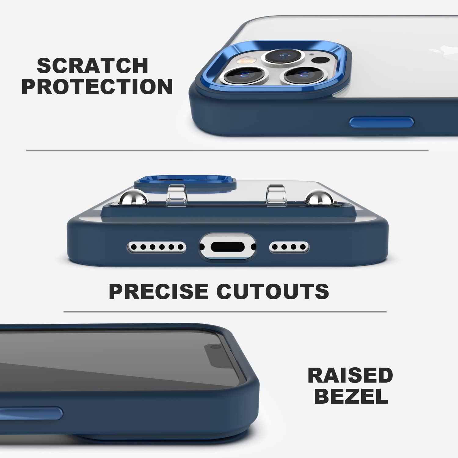 DOB SECHS Funda para iPhone 12 con correa, funda cruzada para iPhone 12 Pro, funda de policarbonato de acrílico duro transparente, funda delgada con
