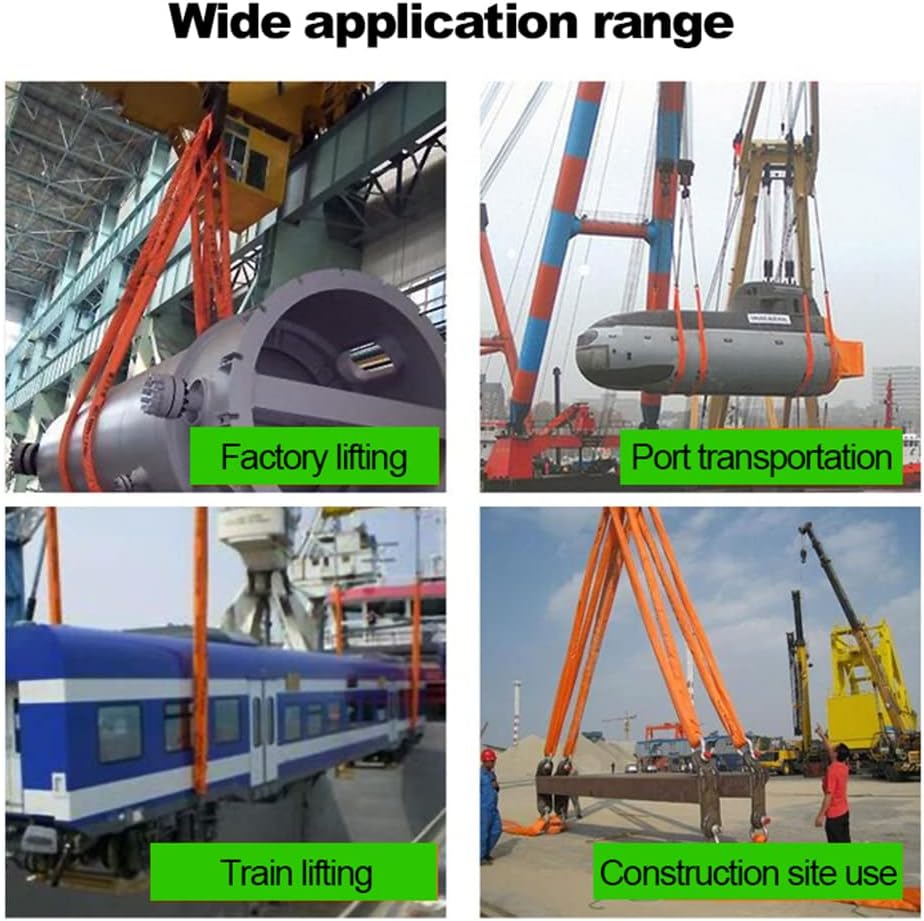 Indusafe Correas de elevación redondas sin fin de poliéster verde, 9 pies de longitud, 5,300 lb. Capacidad vertical, cesta de 10,600 libras