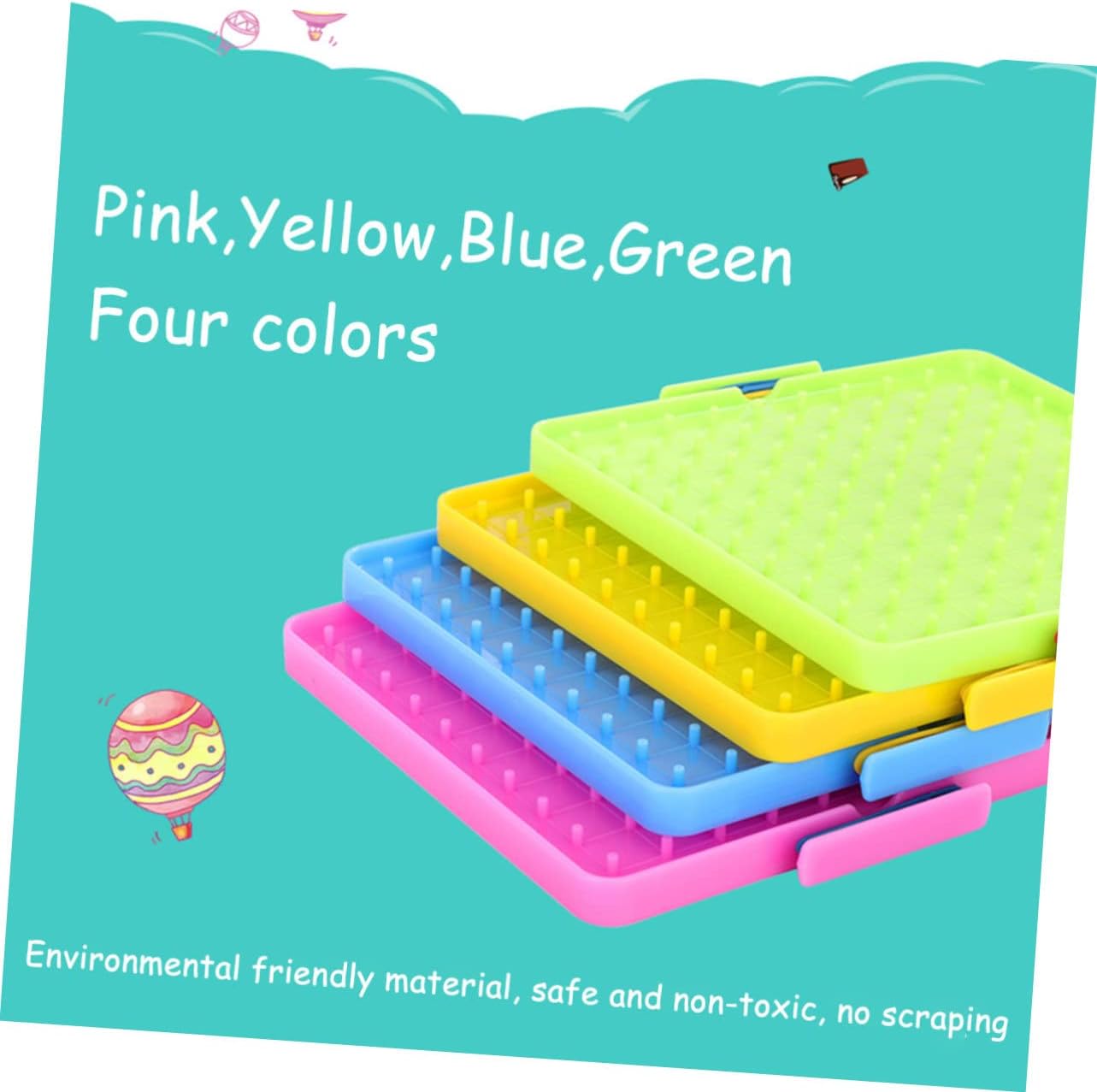 Operitacx 4 unids Peg Board Niños Juguetes Educativos Plato de Plástico Platos de Plástico Geometría Aprendizaje Geometría Manipulativos Plástico