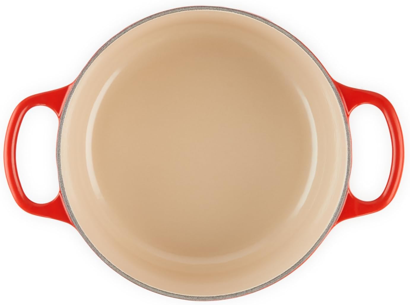 Le Creuset Horno holandés redondo de hierro fundido esmaltado, 2 cuartos de galón, cereza