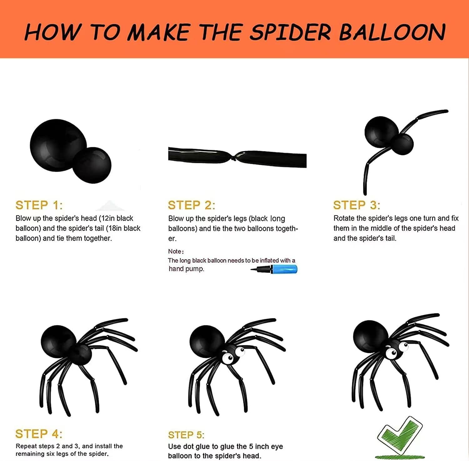 Kit de guirnalda de arco de globos de Halloween, 120 globos naranja, negro, verde, morado con murciélago de araña, globo de 12 pulgadas, 10
