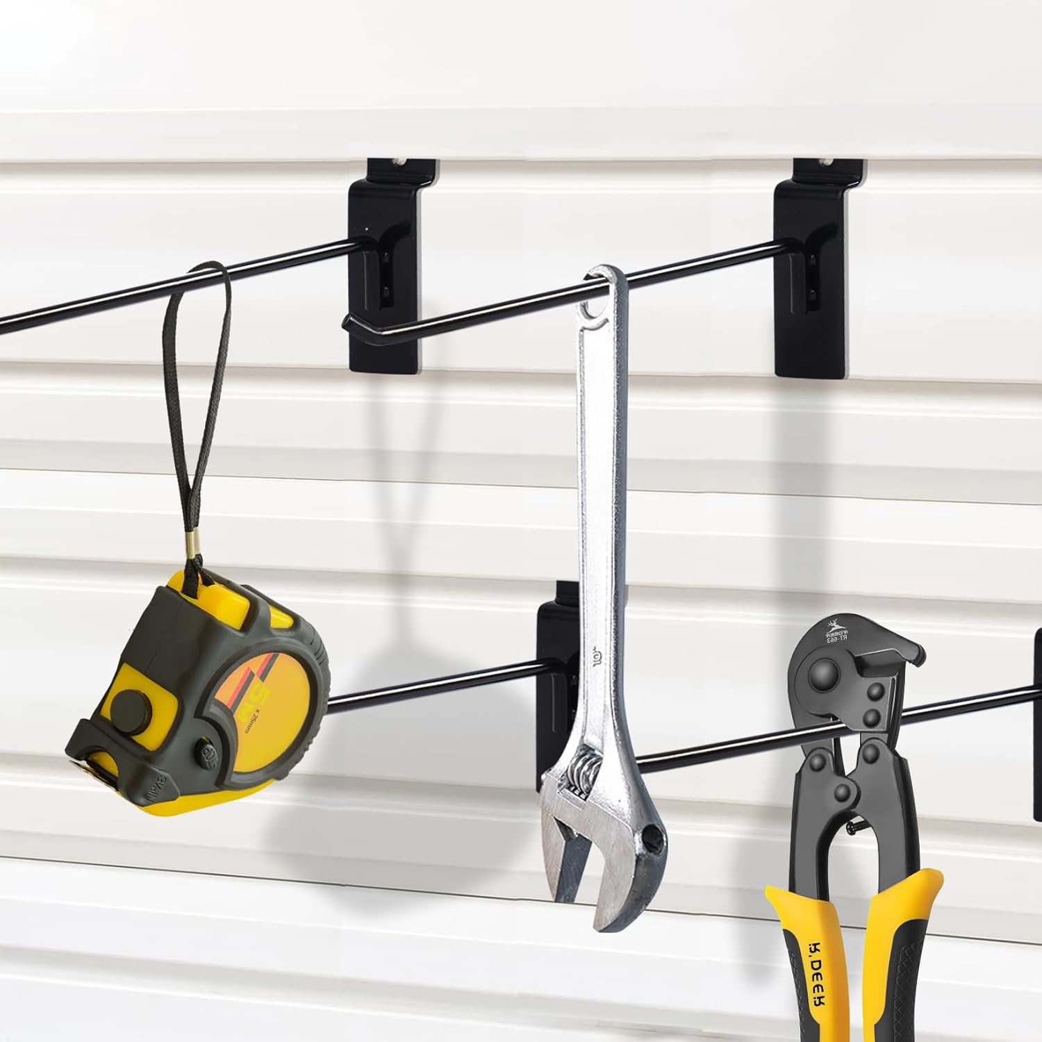 32 ganchos Slatwall de 8 pulgadas, accesorios para paneles de exhibición, ganchos de pared de Slatwall, ganchos de pared para garaje, tienda