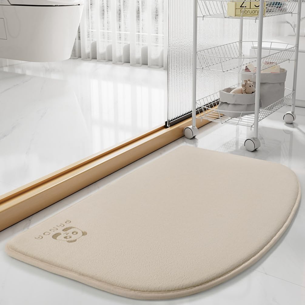 Tapete de baño de espuma viscoelástica, absorbente de agua, antideslizante, ultrasuave, acogedor, duradero, grueso, de microfibra, para bañera (20 x